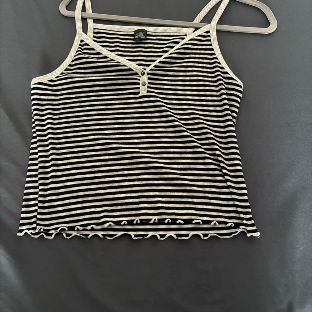 Wild Fable Black and White Striped Camisole